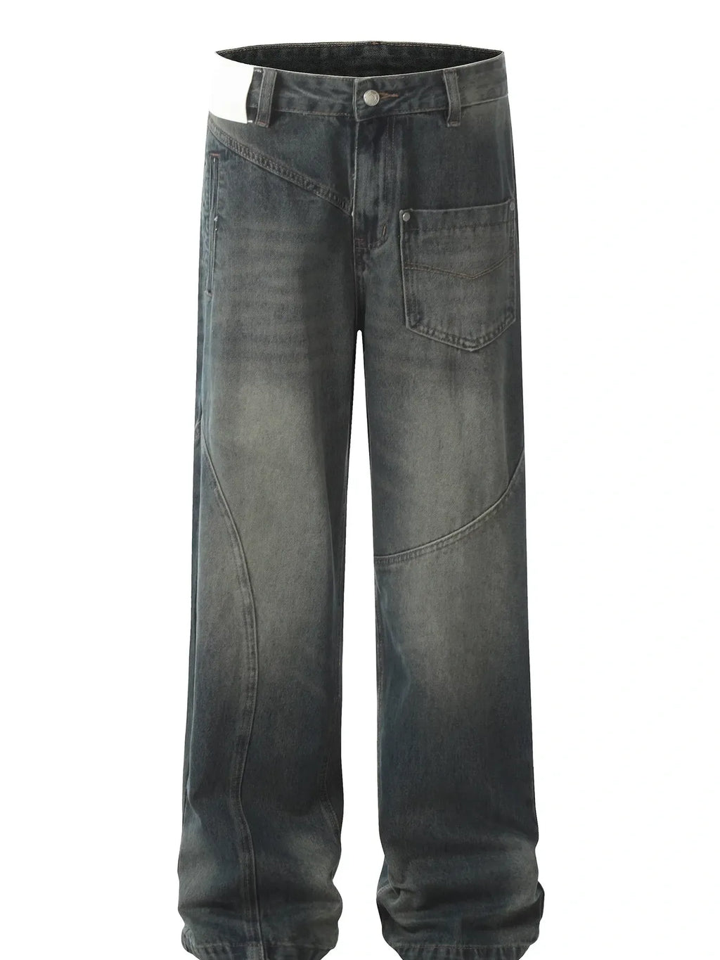 Men's Washed Wide Leg Jeans
