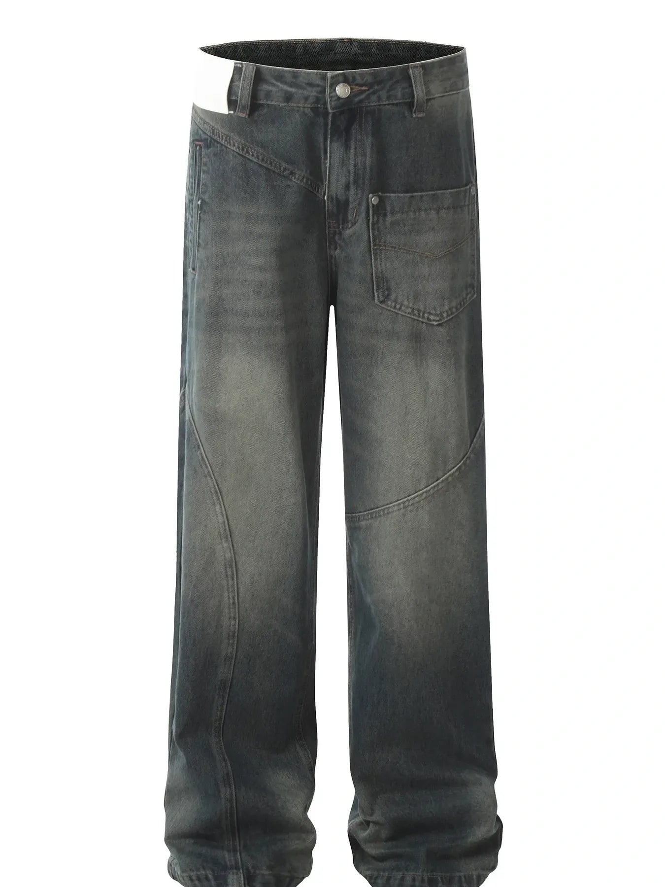 Men's Washed Wide Leg Jeans