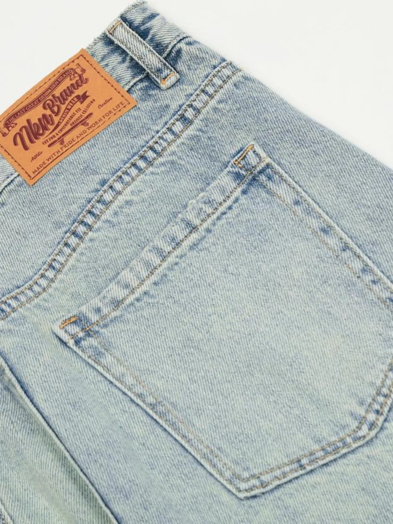 Men's Wash High-Rise Wide Leg Jeans