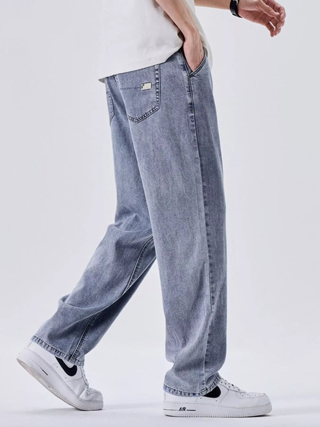 Men's Wash Wide Leg Jeans