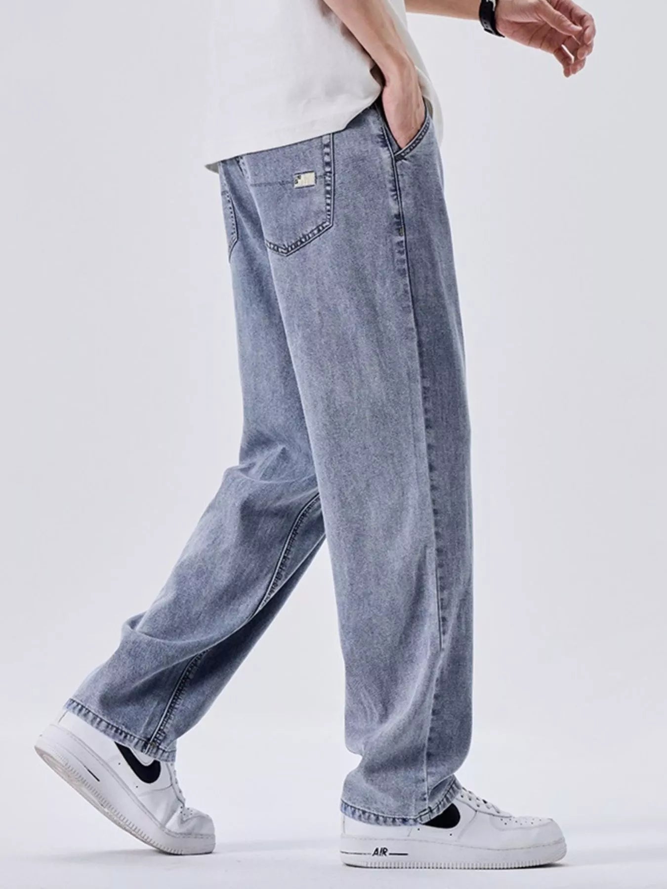 Men's Wash Wide Leg Jeans