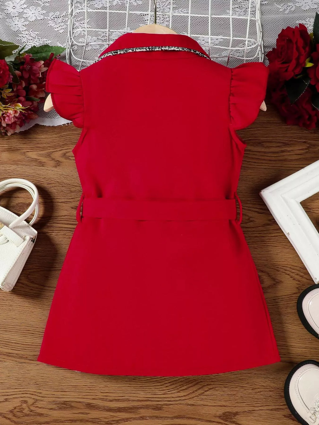 Children's Double Breasted Belt Dress