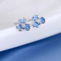 999 Sterling Silver Flower Stud Earrings