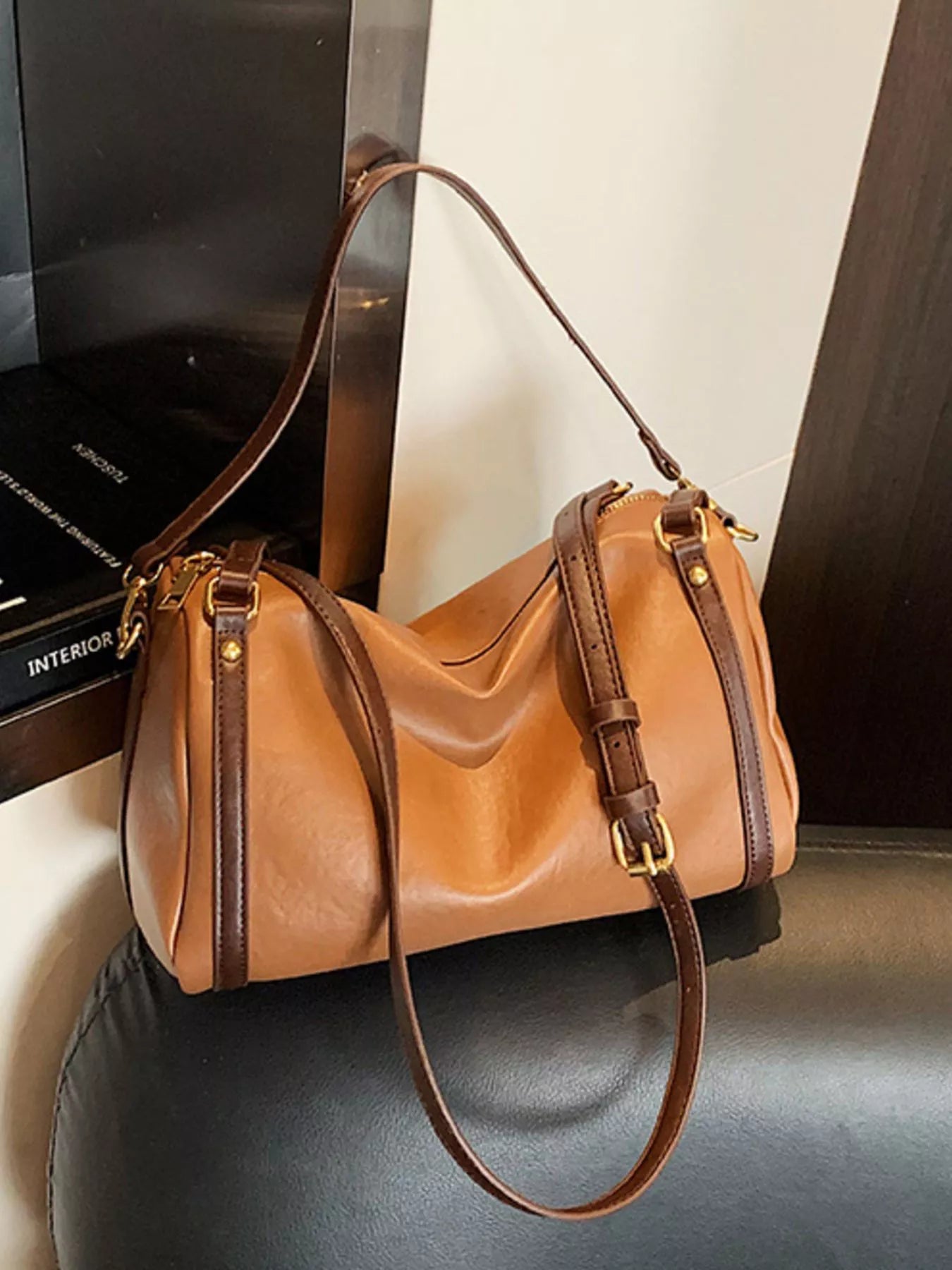 Vintage Style Barrel Crossbody Bag