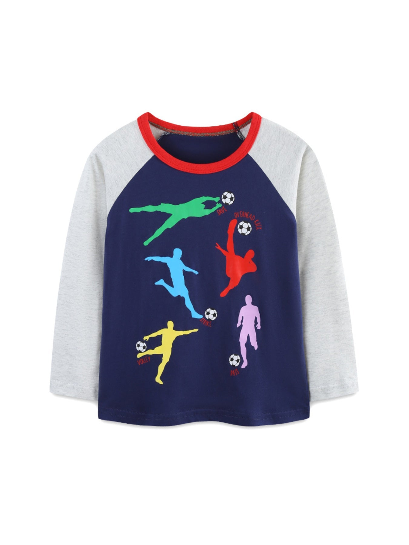 Children's Soccer Player Graphic Long Sleeve T-Shirt