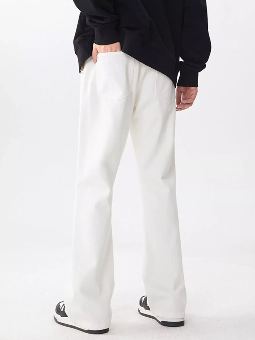 Men's Full Size Wash Wide Leg Relaxed Fit Jeans Plus Size