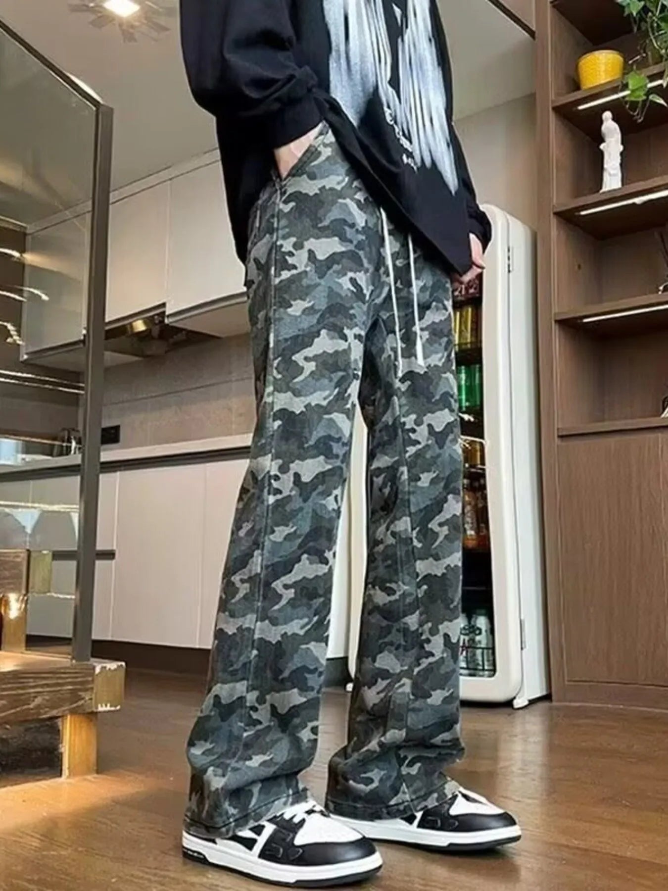 Men's Full Size Camo Print Relaxed Fit Jeans Plus Size