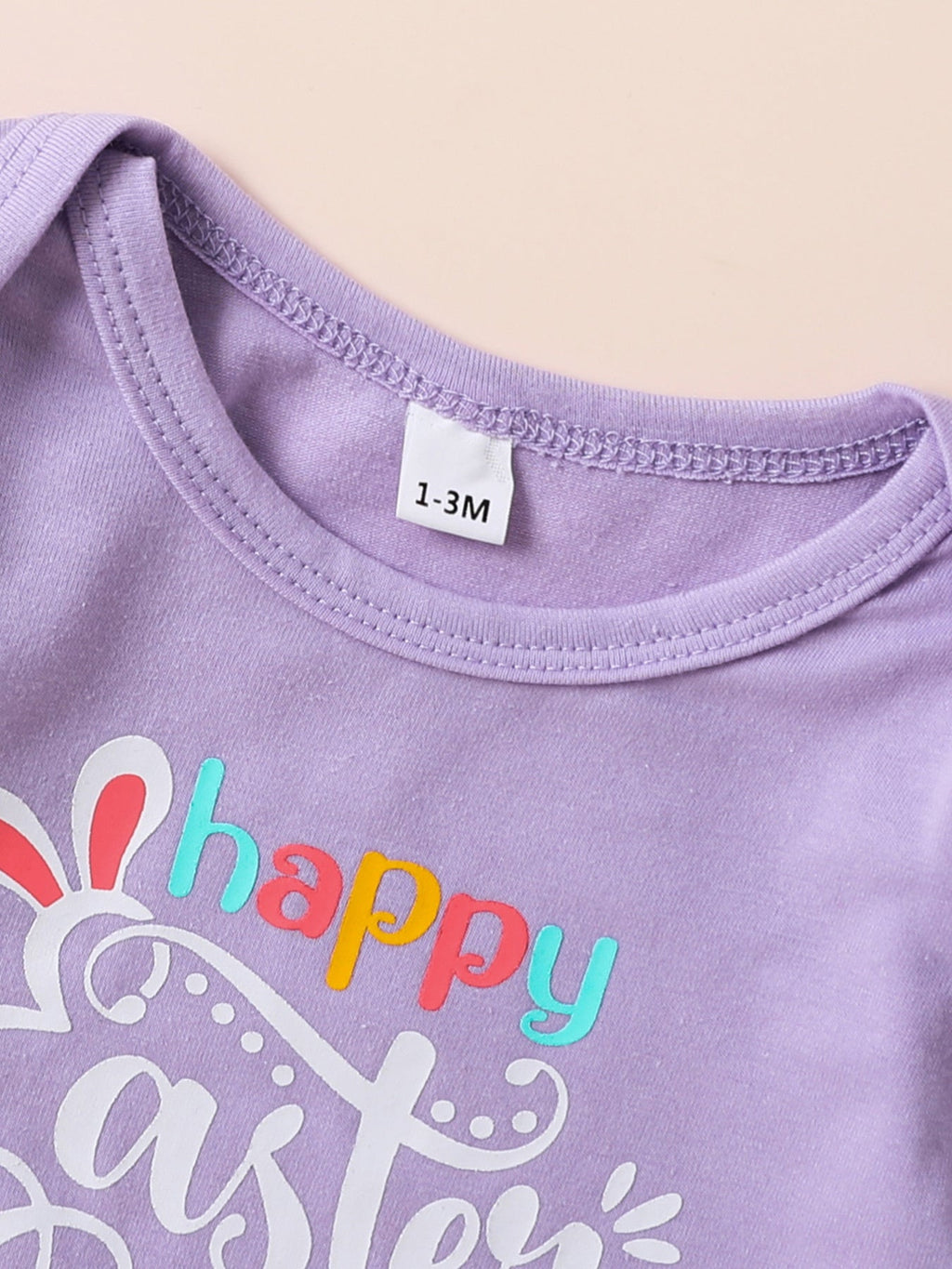 Children's Letter Ruffled Trim Bodysuit and Pants Set with Headband