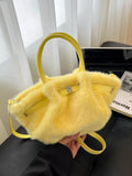 Fluffy Crossbody Bag with Buckle Detail
