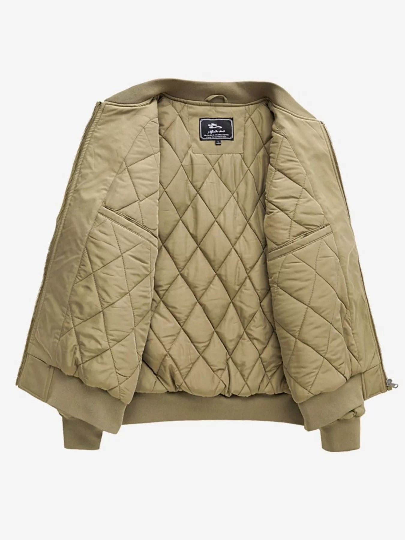 Men's Plus Size Bomber Jacket with Zipper
