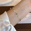 Pearl Zircon Chain Geometric Bracelet