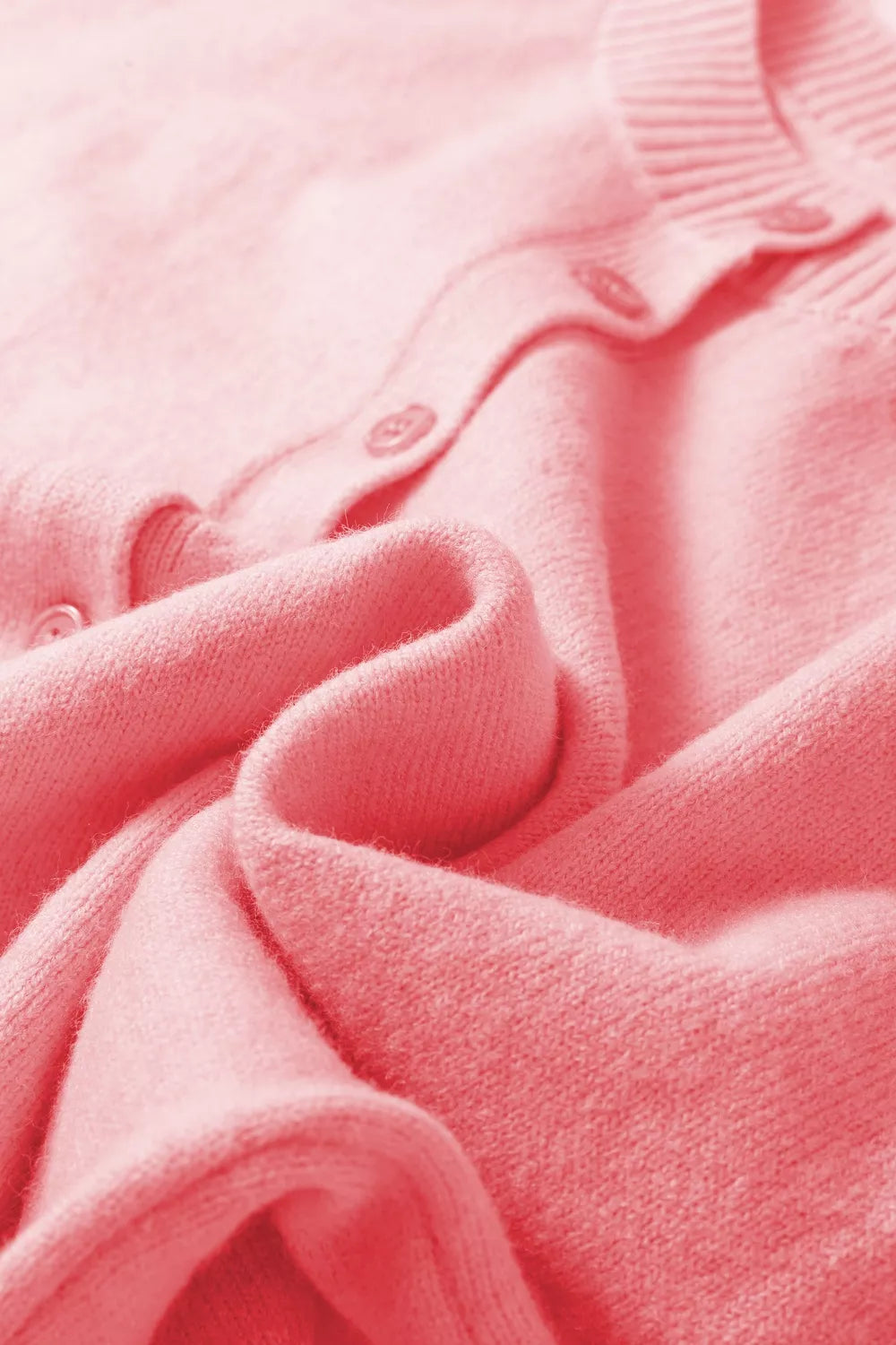 Blossom 3/4 Sleeve Boxy Knit Button Down Sweater Cardigan