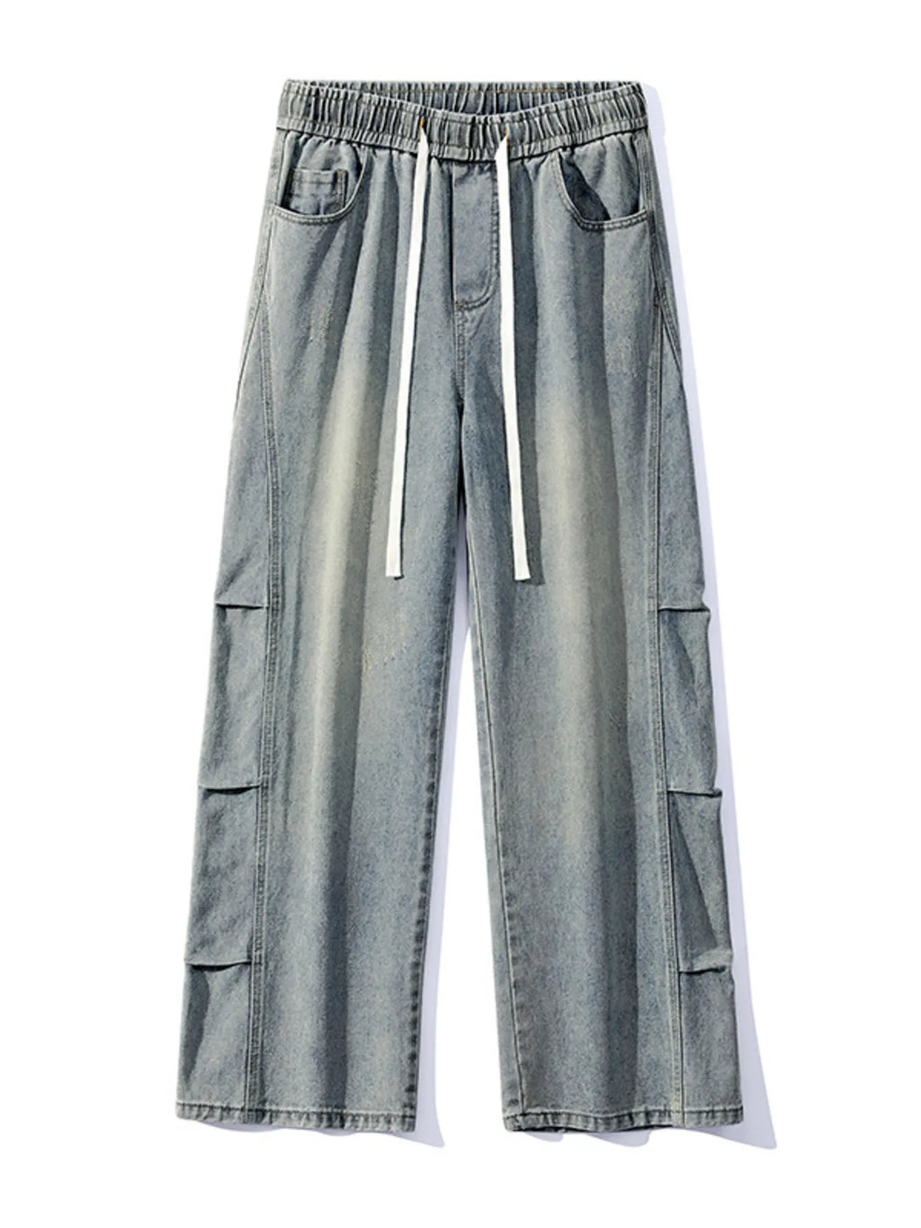 Men's Full Size Vintage Wash Wide Leg Jeans Plus Size