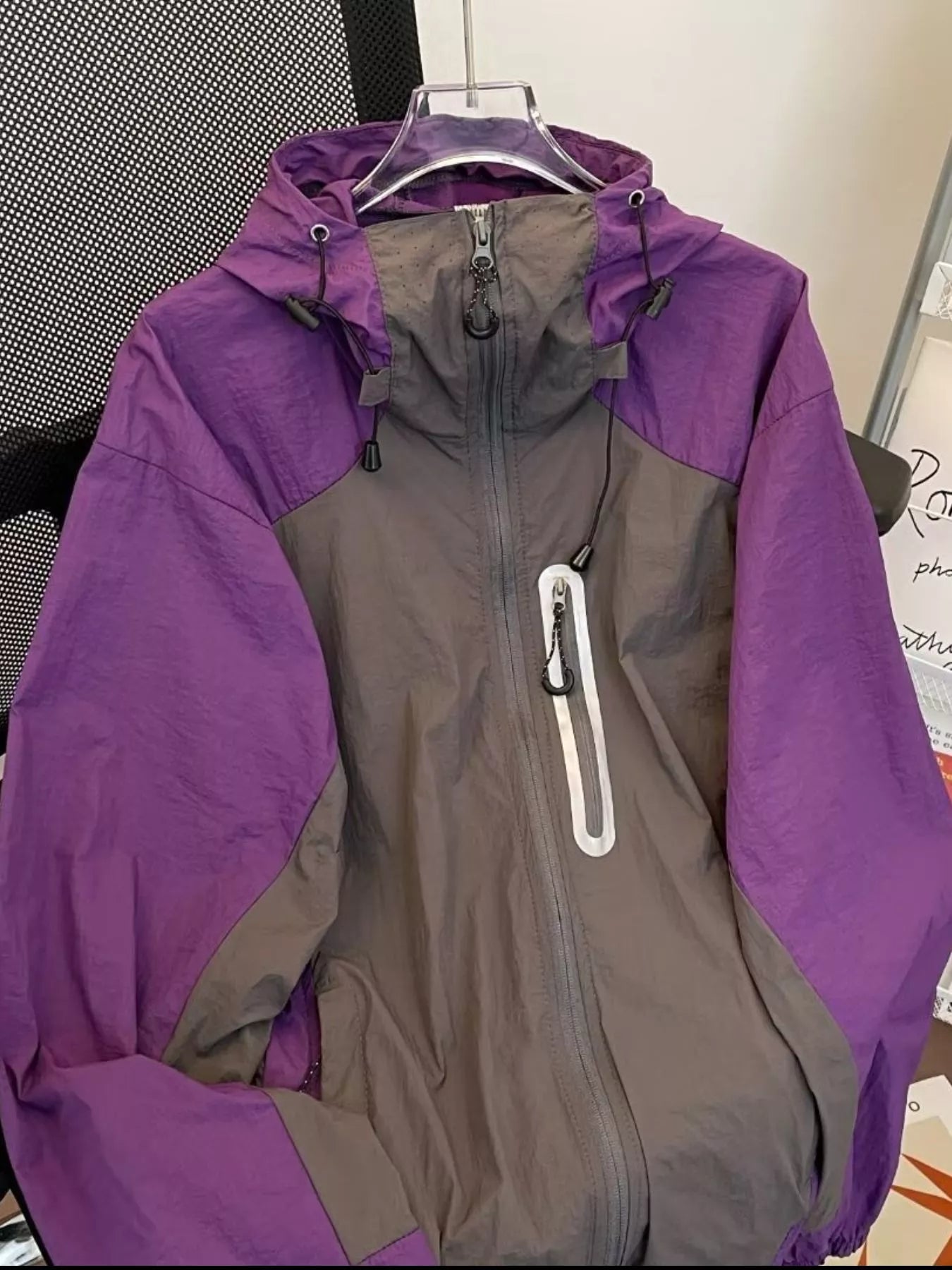 Men's Color Block Windproof Hooded Jacket
