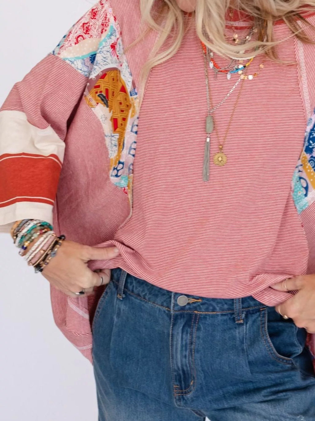 Striped Floral Long Sleeve T-Shirt