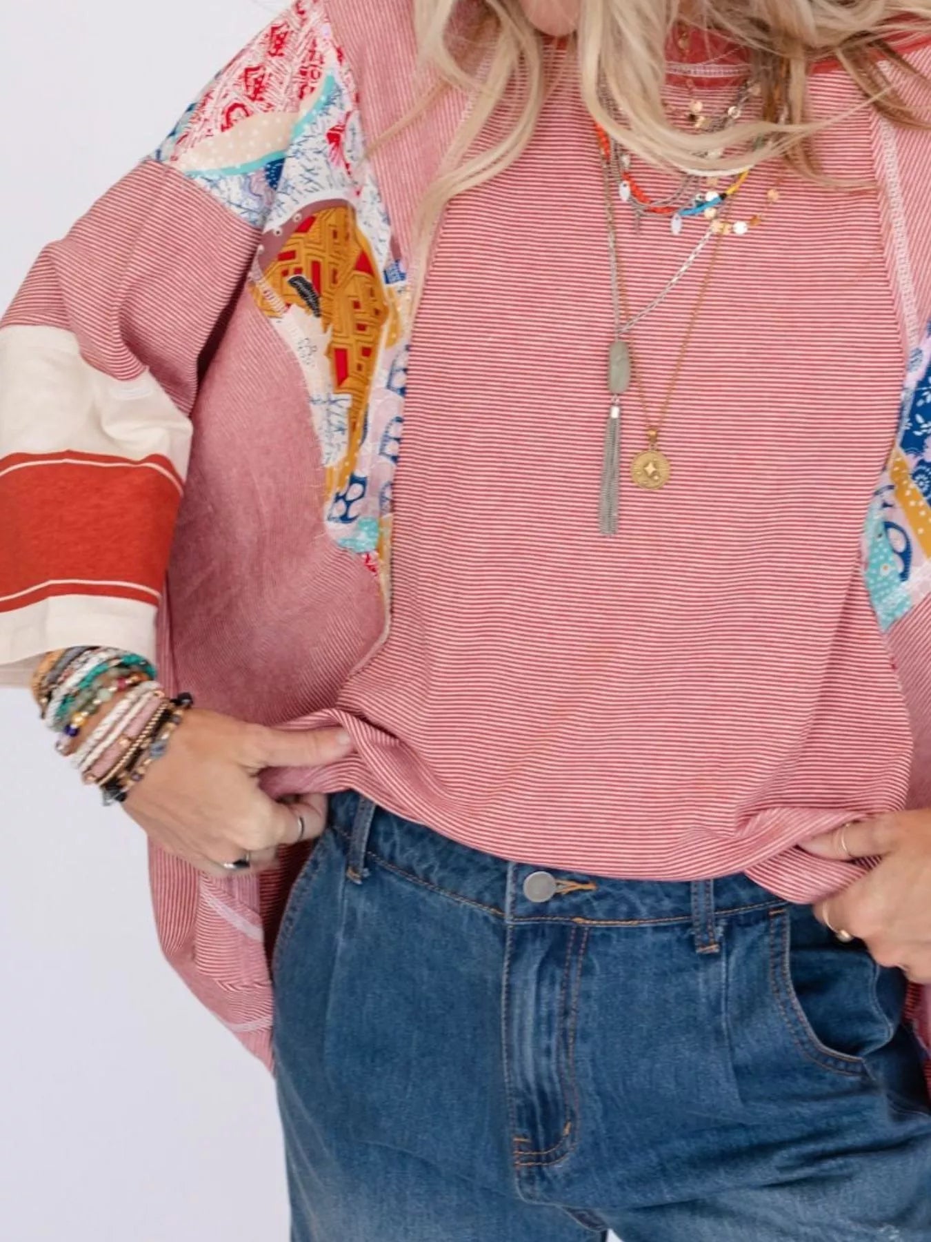 Striped Floral Long Sleeve T-Shirt