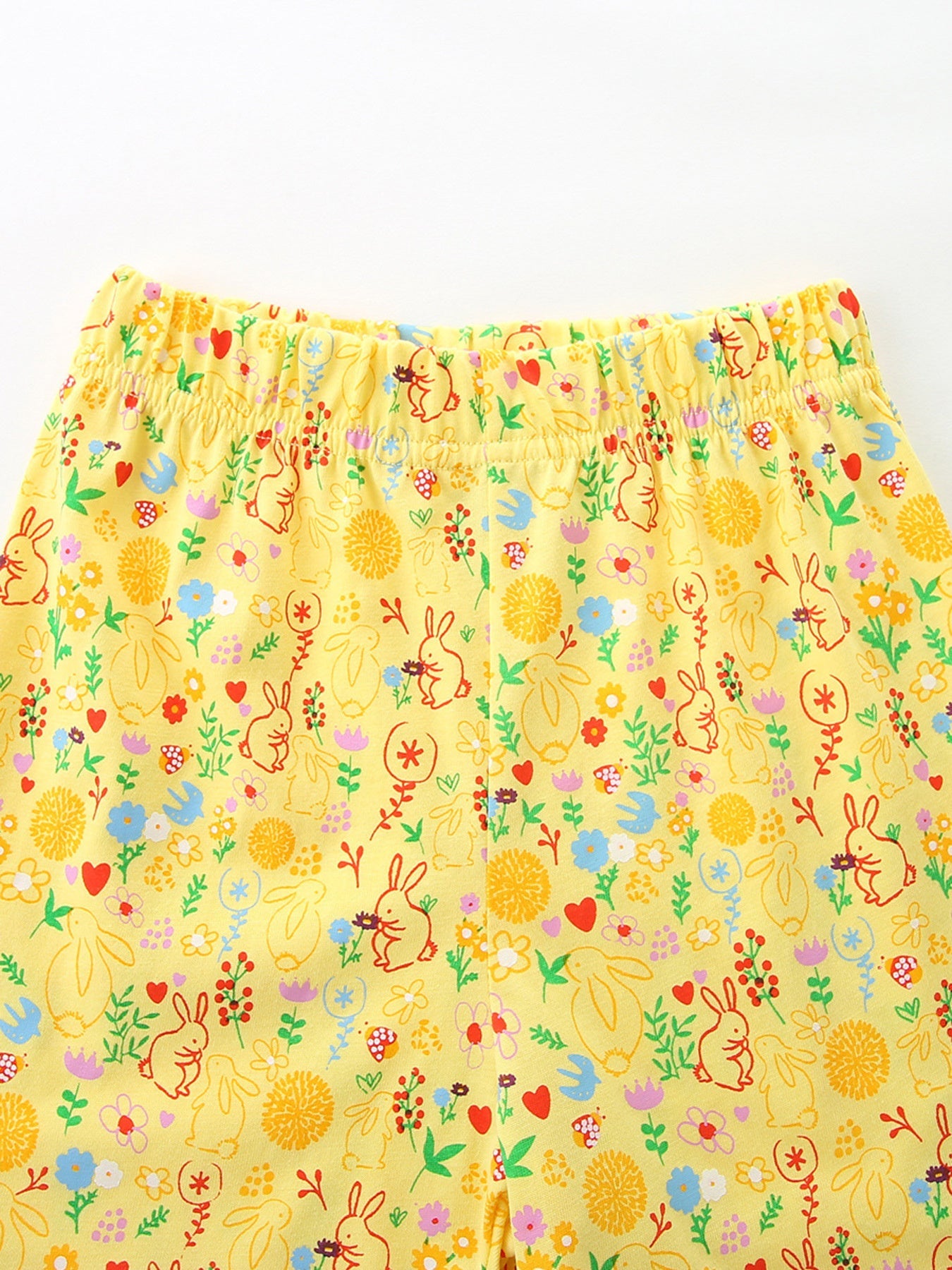 Children's Floral Embroidered Top and Printed Shorts Set