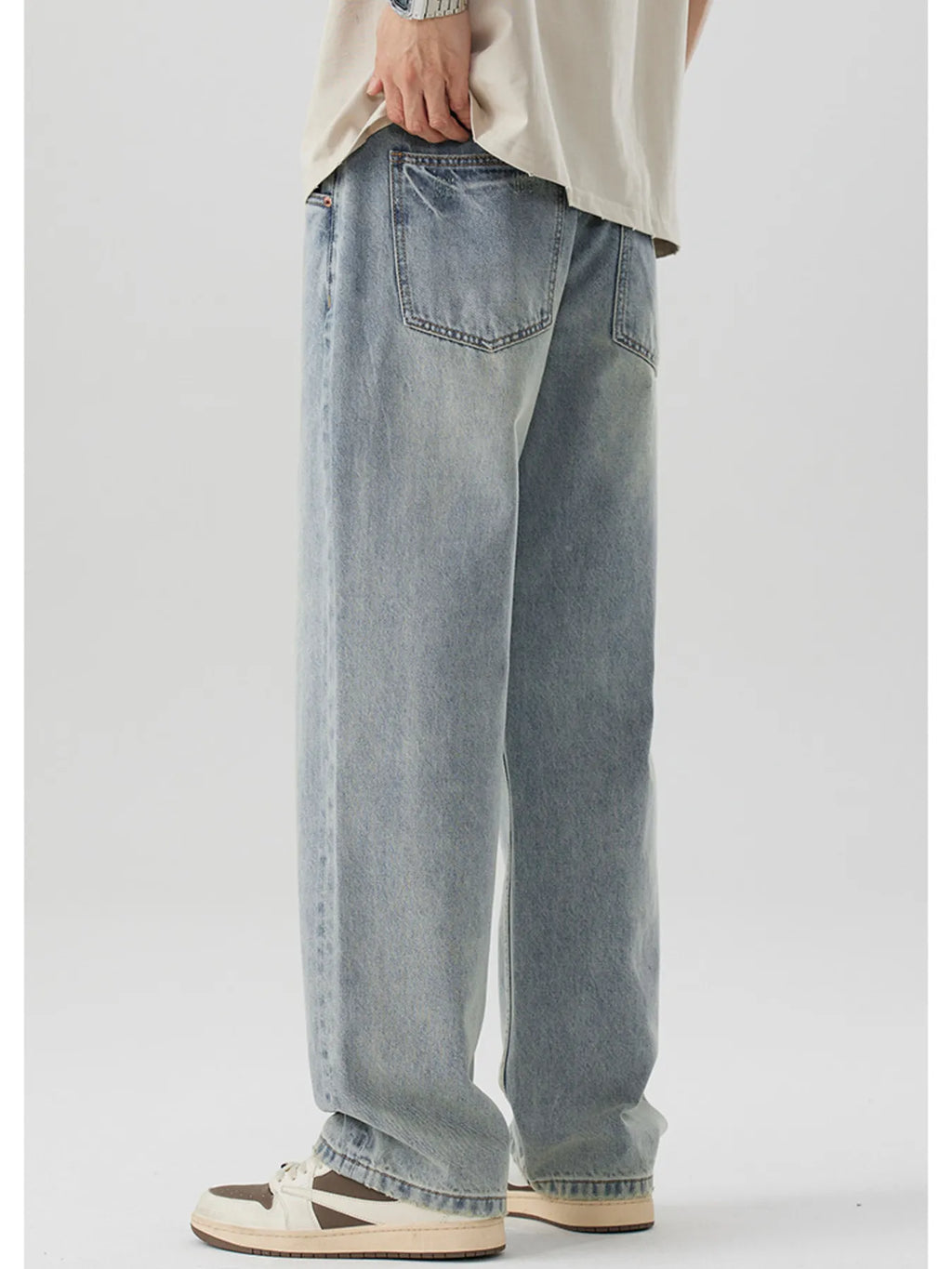 Men's Wash Wide Leg Jeans