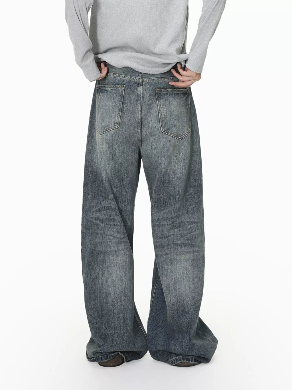 Men's Vintage Wash Wide Leg Jeans