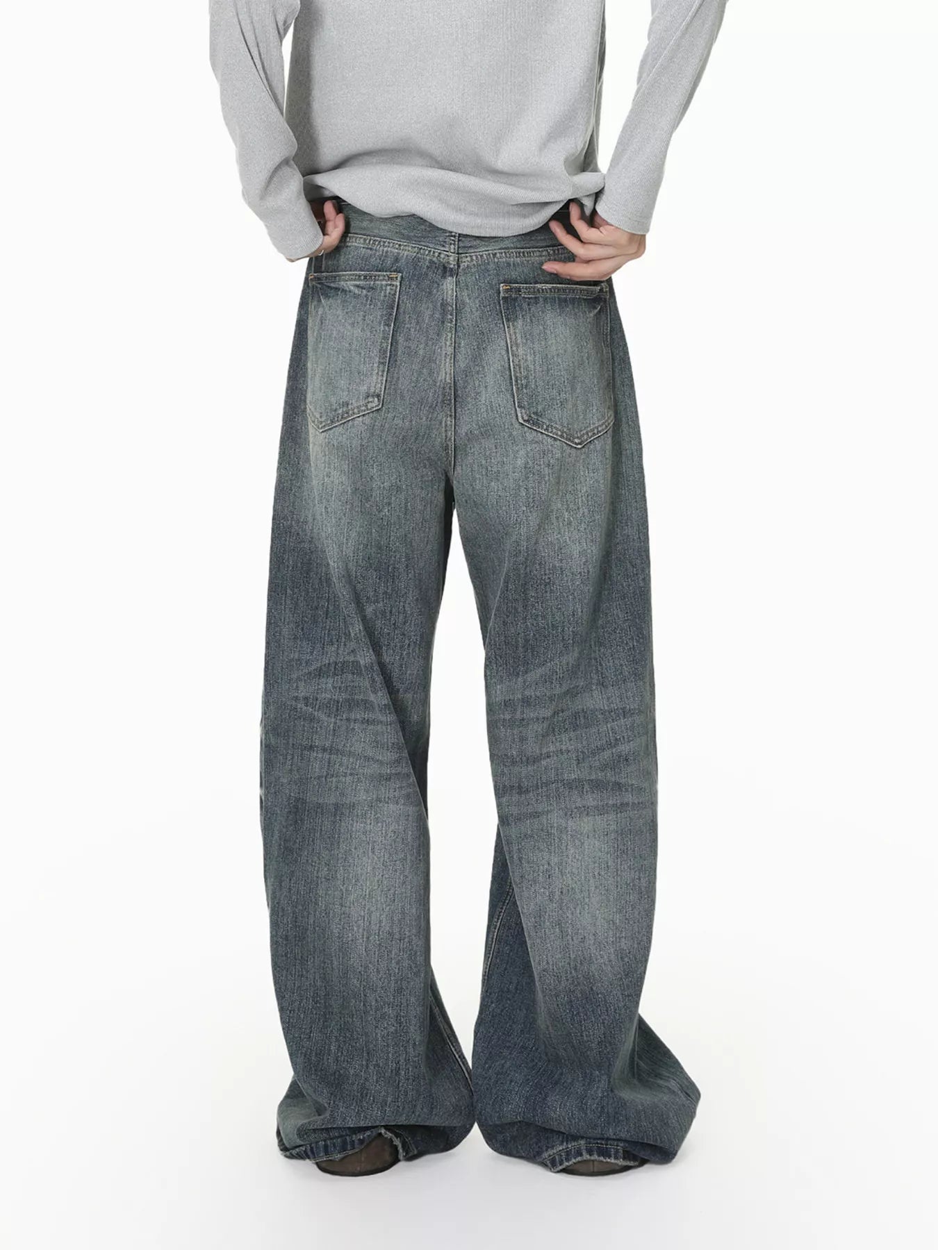 Men's Vintage Wash Wide Leg Jeans