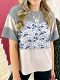 Color Block Camo Print Relaxed Fit T-Shirt