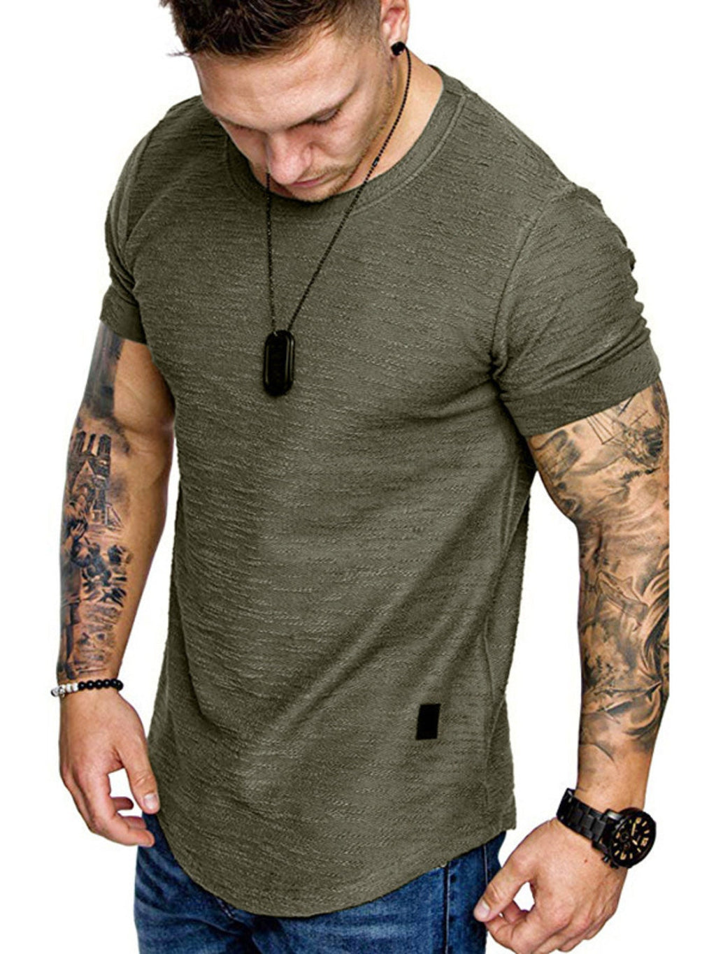 Men's Round Neck Slim Fit Casual T-Shirt