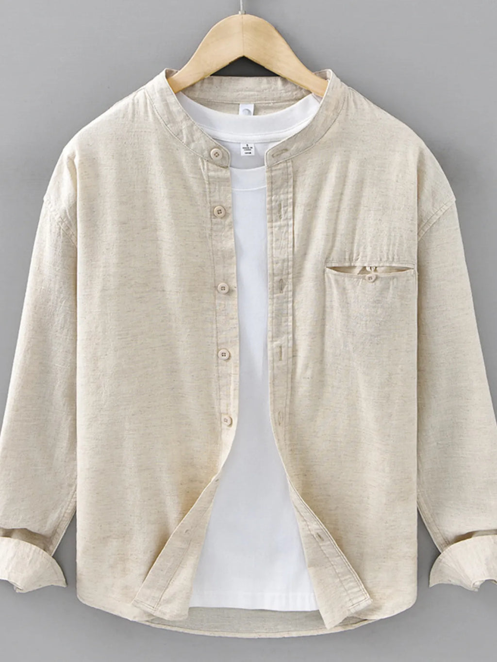 Men's Plus Size Casual Button Up Long Sleeve Shirt