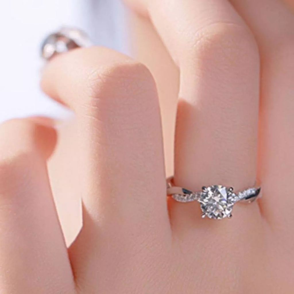 1 Carat Moissanite 925 Sterling Silver Ring