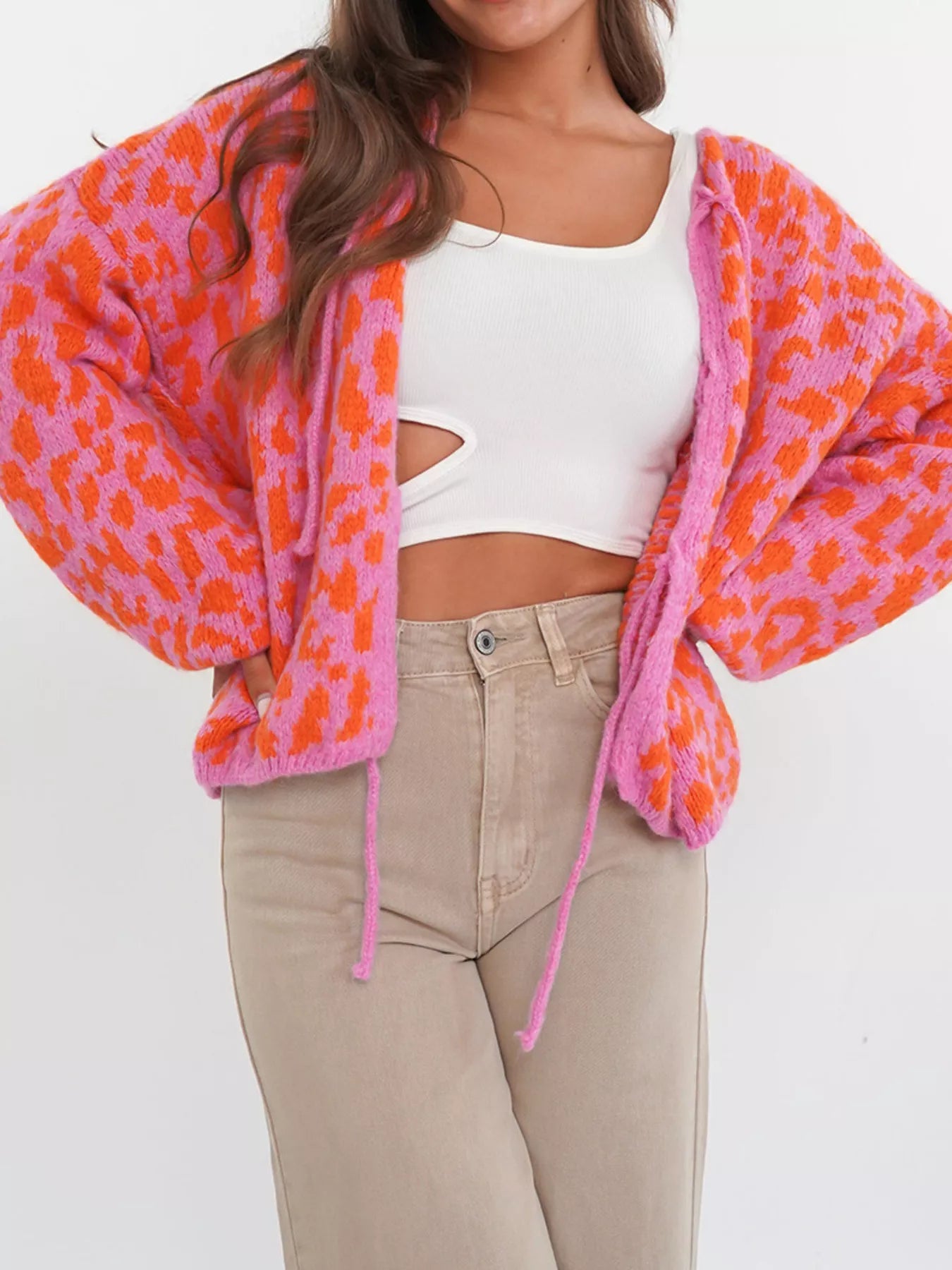 Leopard Tie-Front Cardigan