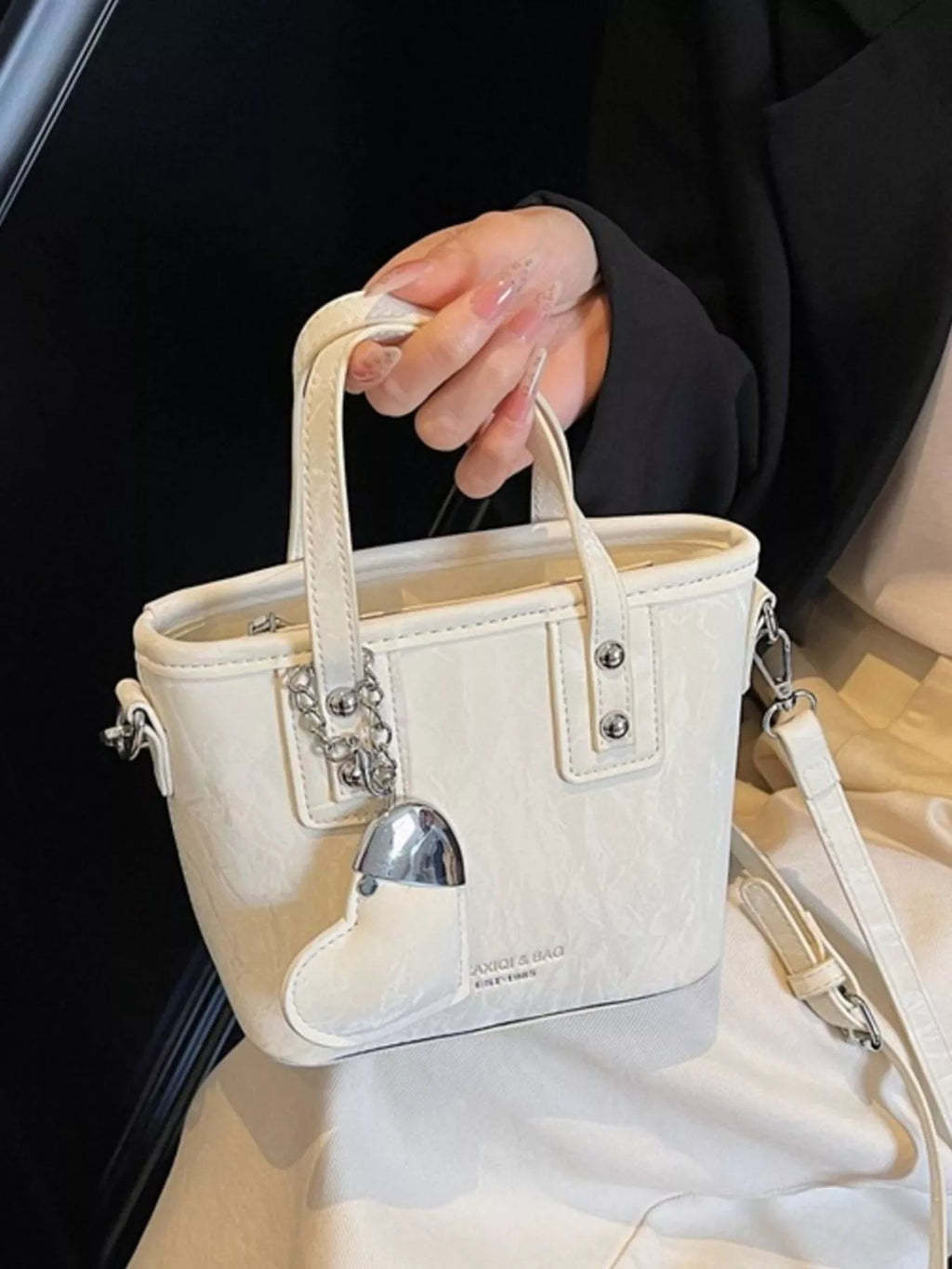 Heart Charm Crossbody Bag