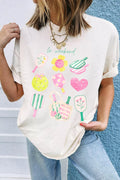 Graphic Round Neck Short Sleeve T-Shirt