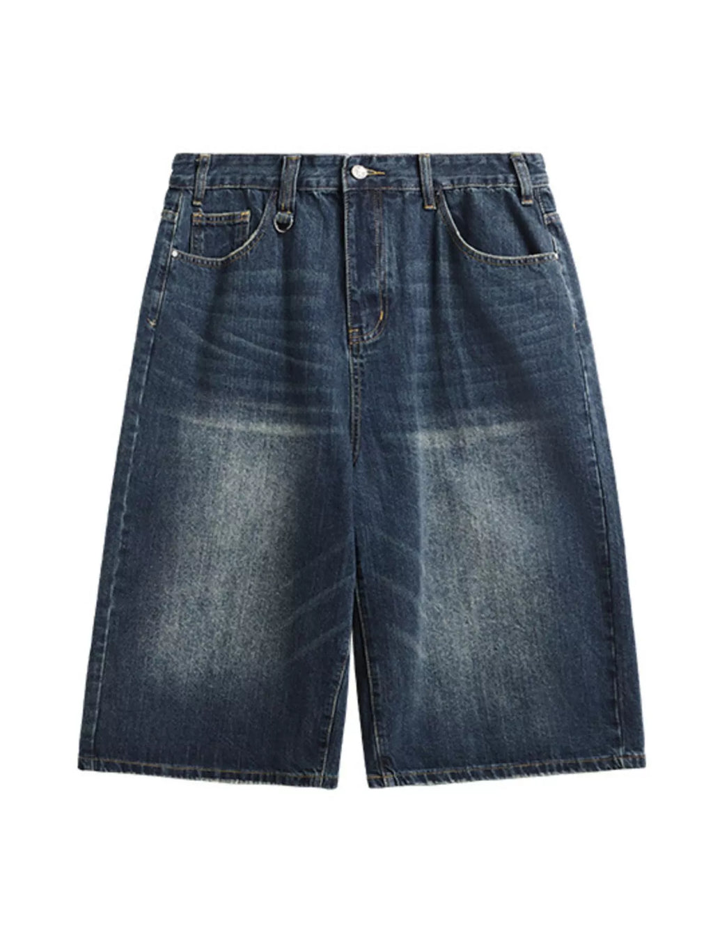 Men's Washed Wide Leg Demin Shorts