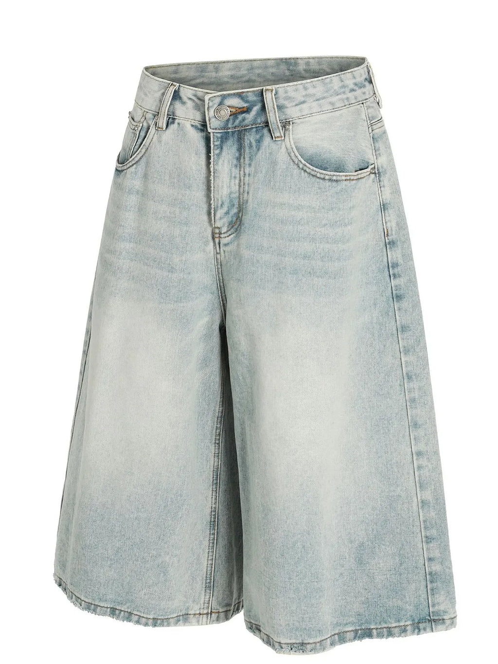 Men's Wash Wide Leg Denim Shorts