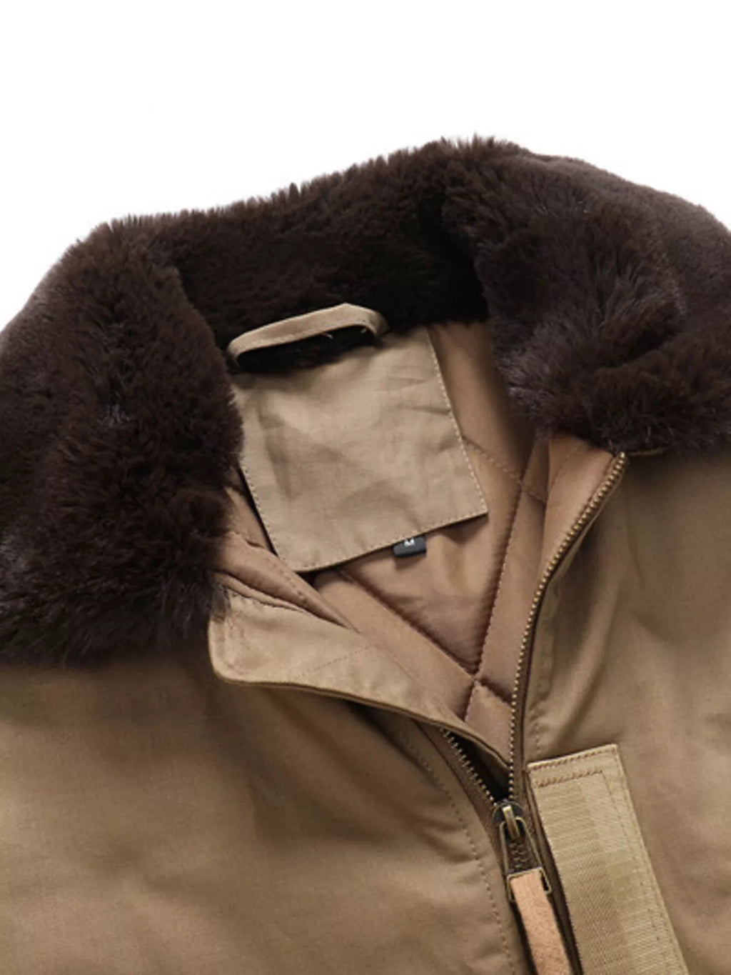 Men's Full Size Vintage Fur Collar Zip Up Jacket Plus Size