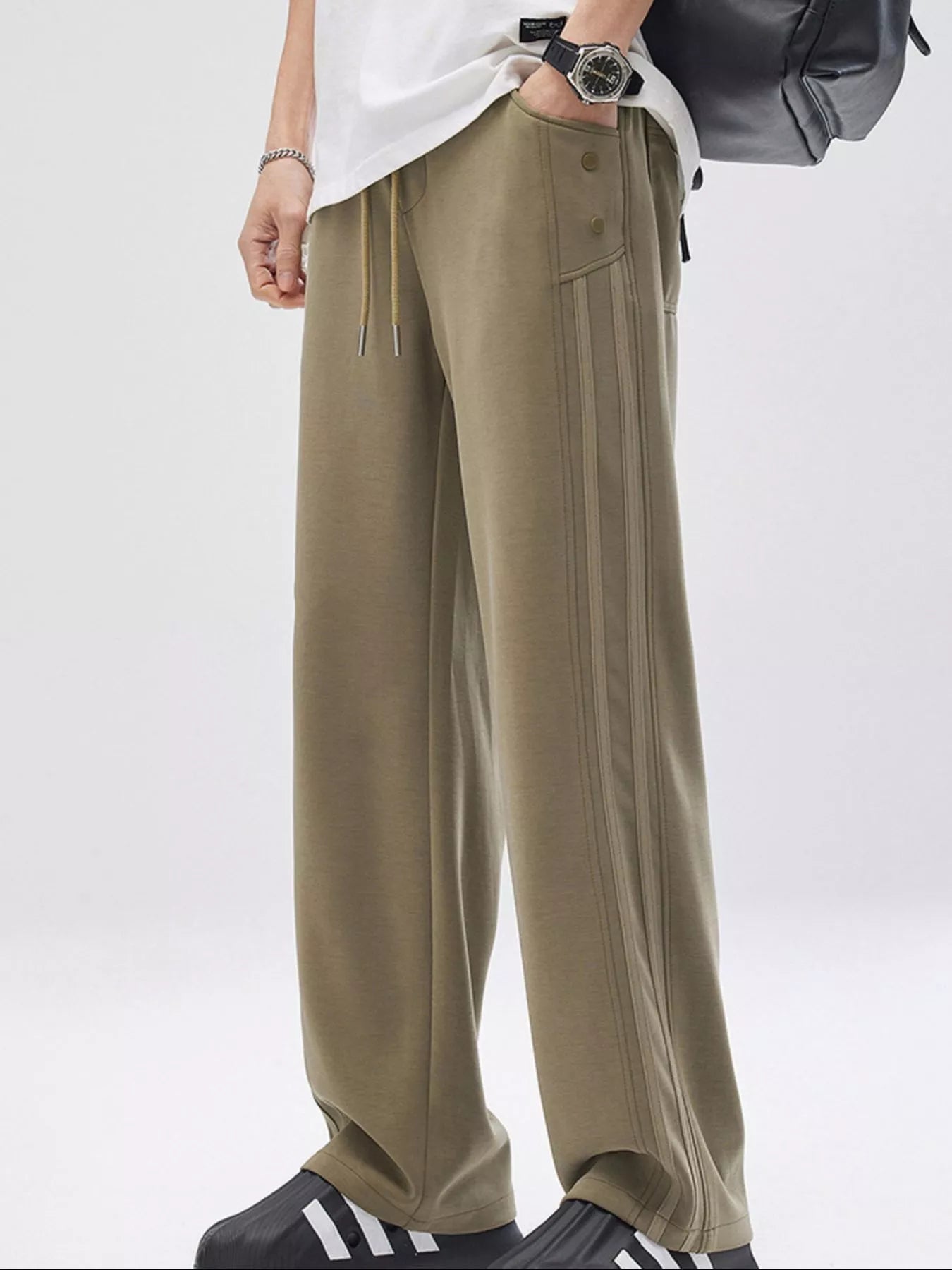 Men's Full Size Drawstring Wide Leg Casual Pants Plus Size