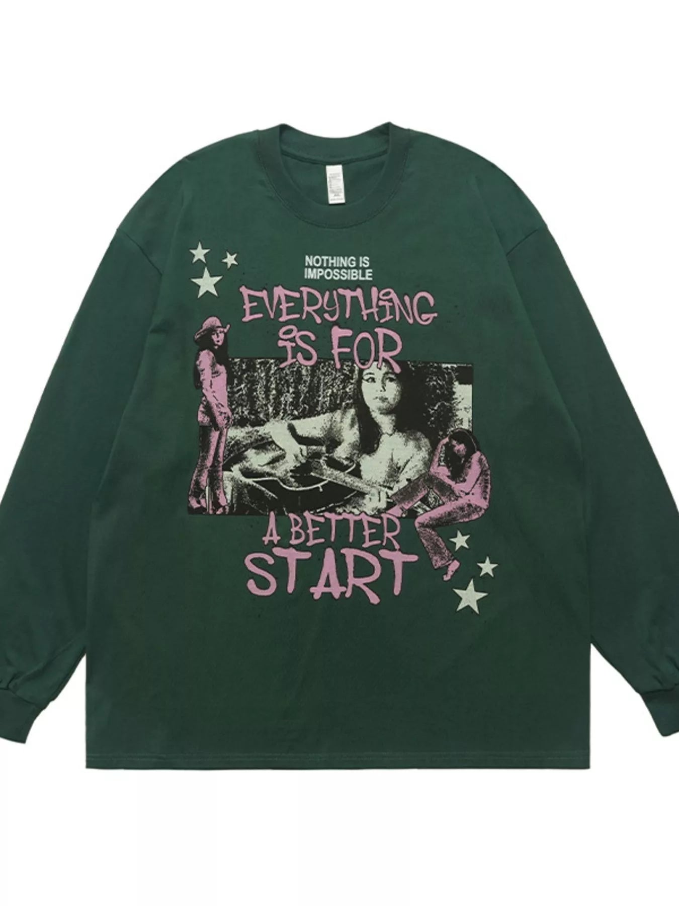 Men's Graphic Round Neck Long Sleeve T-Shirt