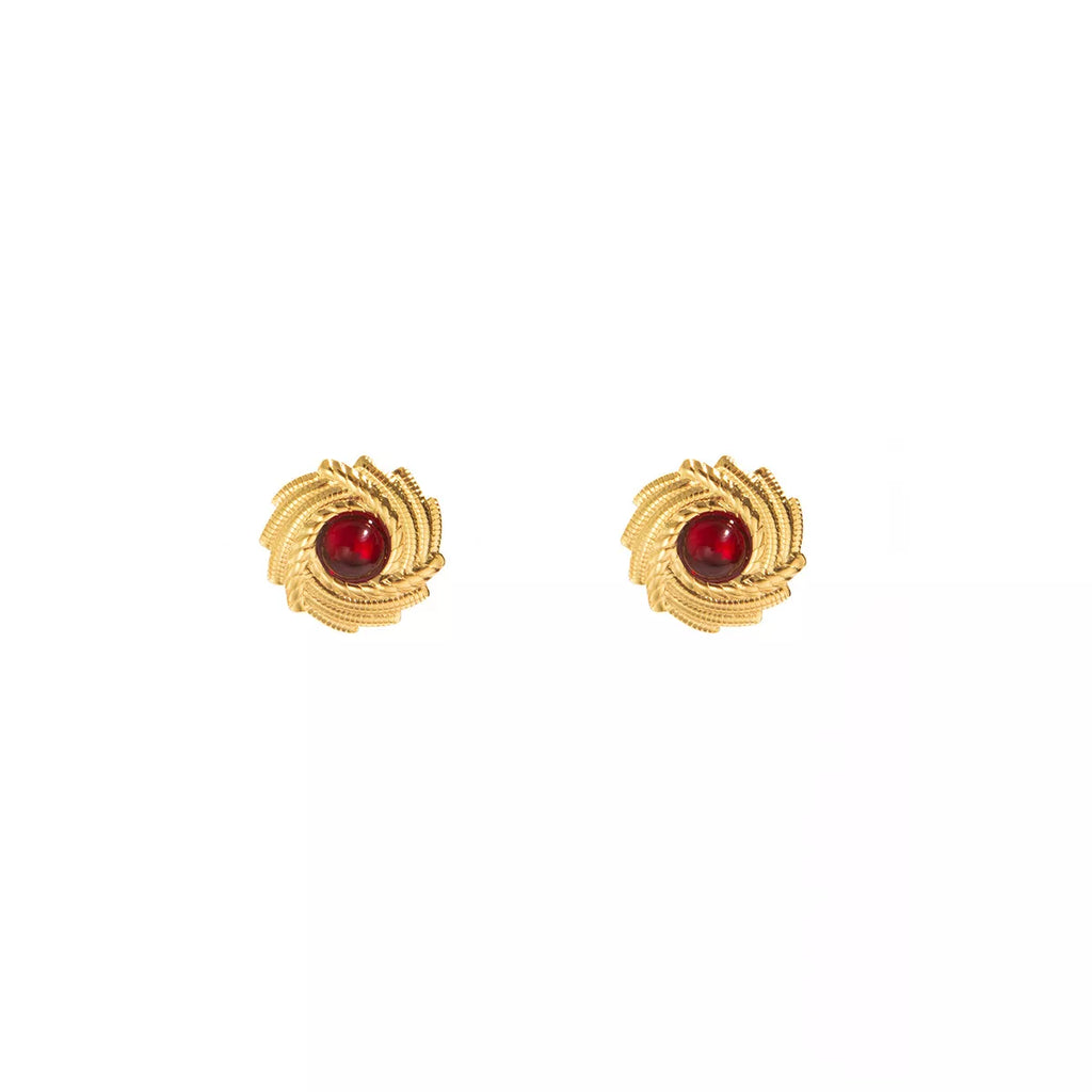 18K Gold-Plated Spiral Statement Earrings