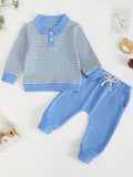 Children's Striped Polo Shirt & Pants Set