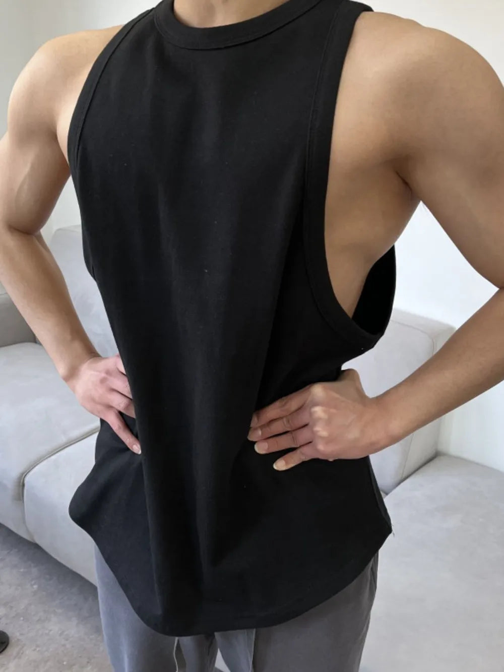 Men's Plus Size Round Neck Tank