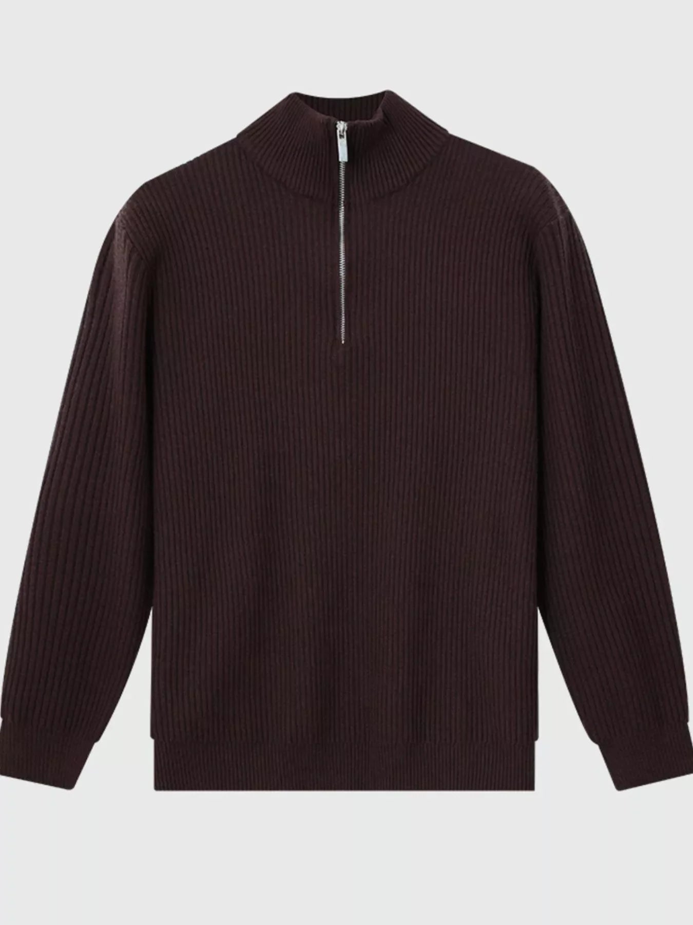 Men's Plus Size Ribbed Half-Zip Sweater
