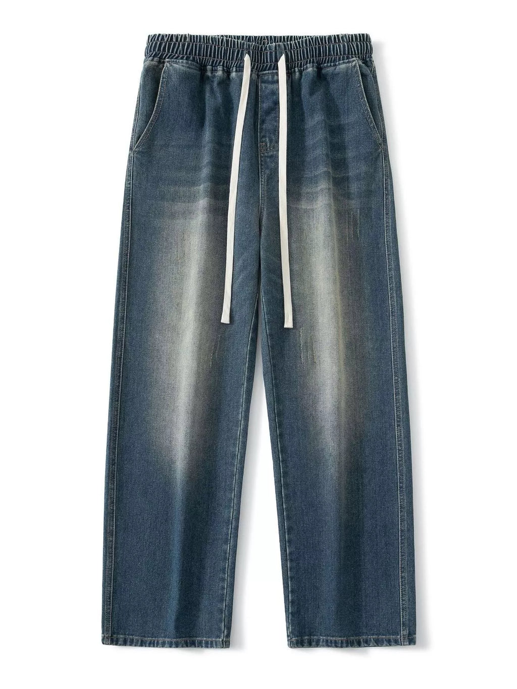 Men's Full Size Vintage Wash Wide Leg Jeans Plus Size