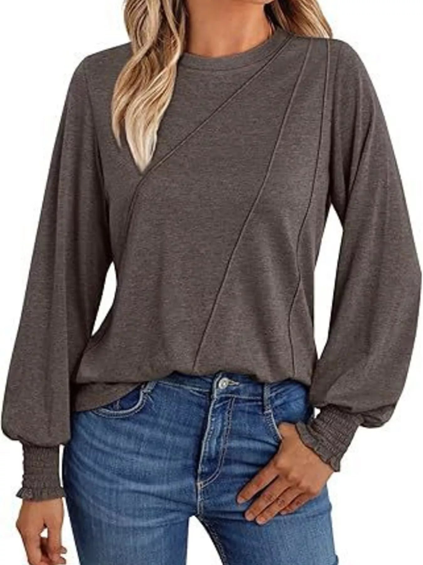 Round Neck Long Sleeve Top