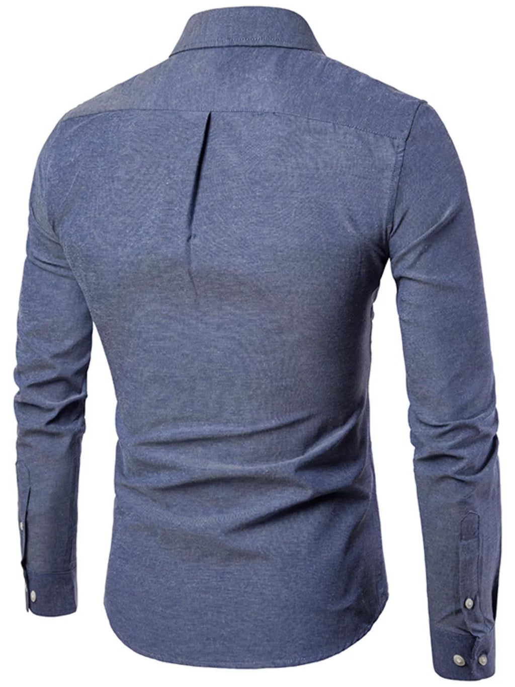 Men's Plus Size Slim Fit Long Sleeve Button-Down Shirt