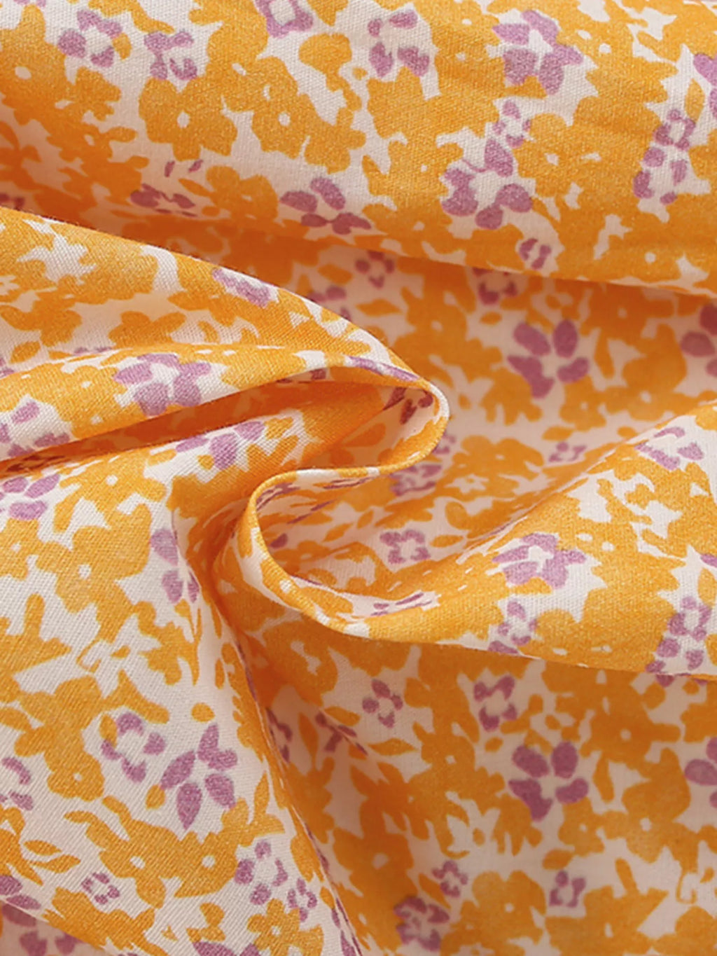 Children's Floral Print Button-Front Flutter Sleeve Dress