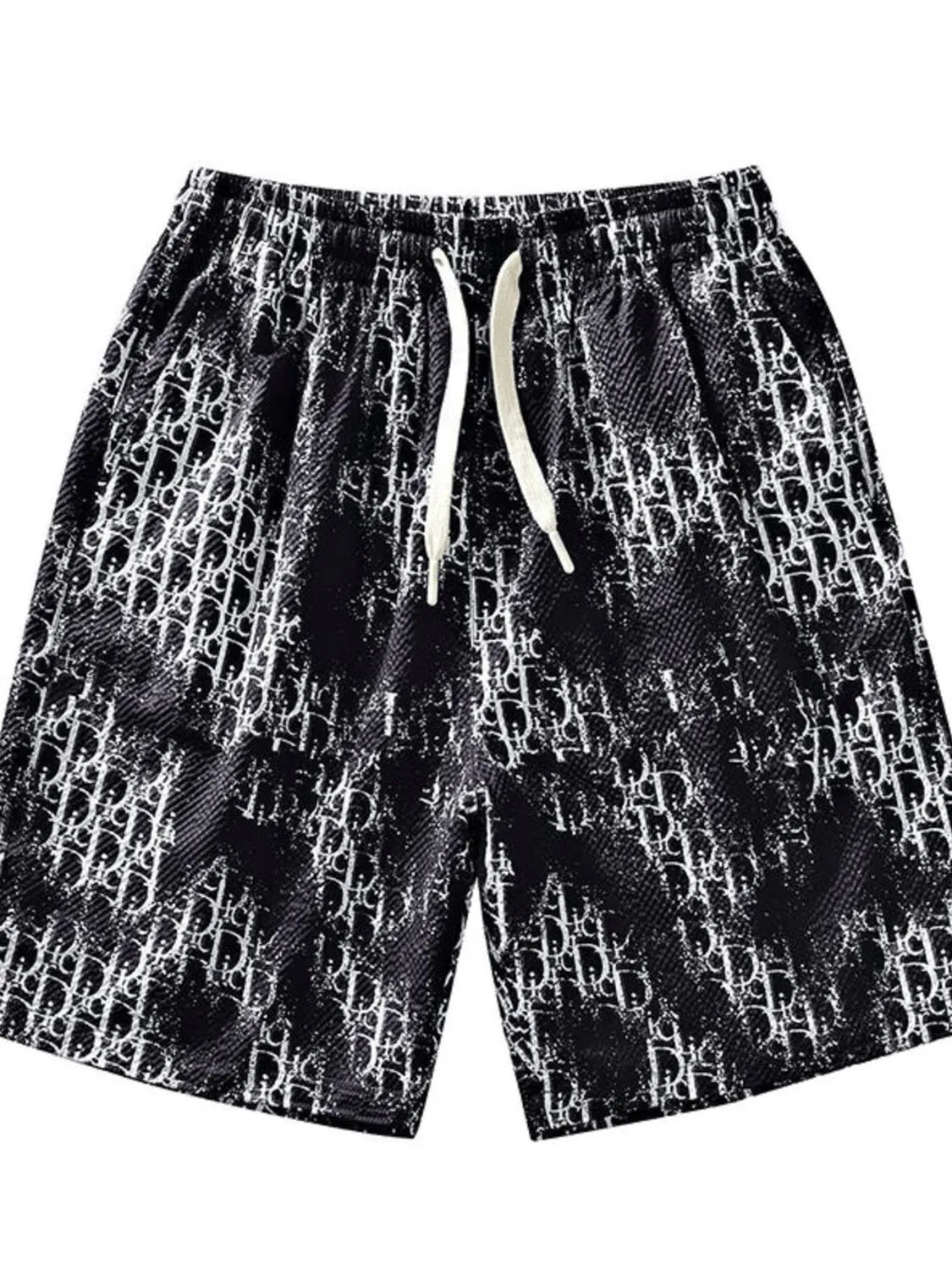 Men's Plus Size Abstract Print Drawstring Shorts