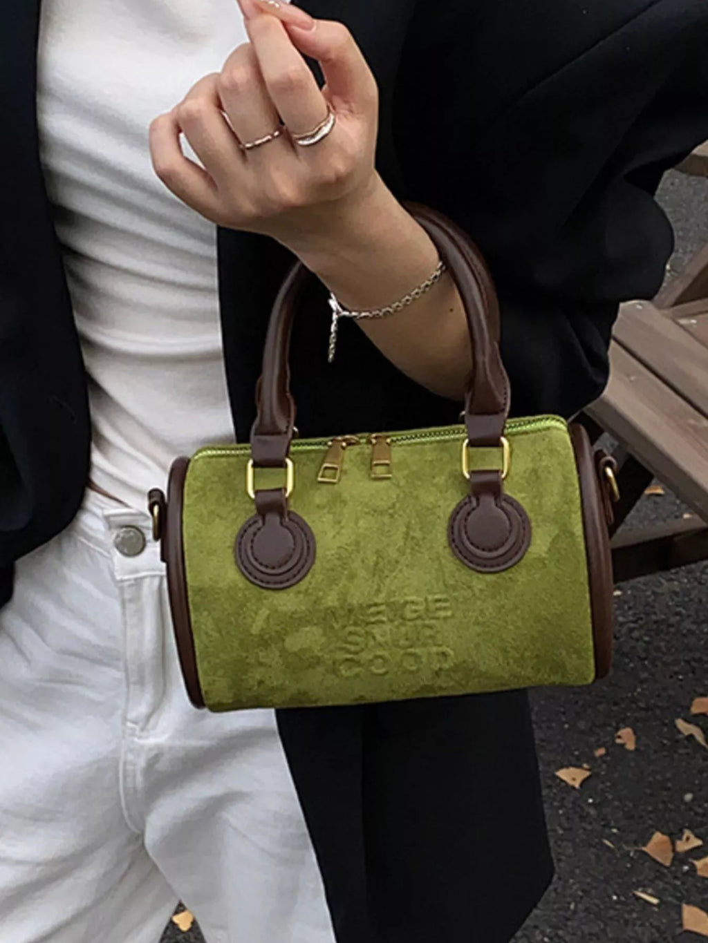 Barrel Crossbody Bag with Top Handle