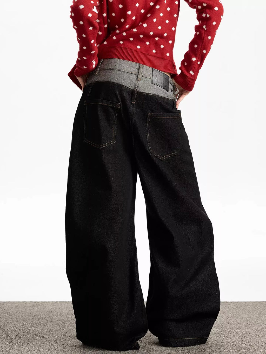 Men's Double Waist Wide Leg Jeans
