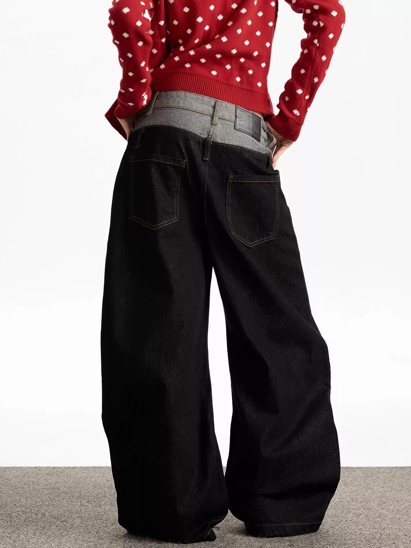 Men's Double Waist Wide Leg Jeans