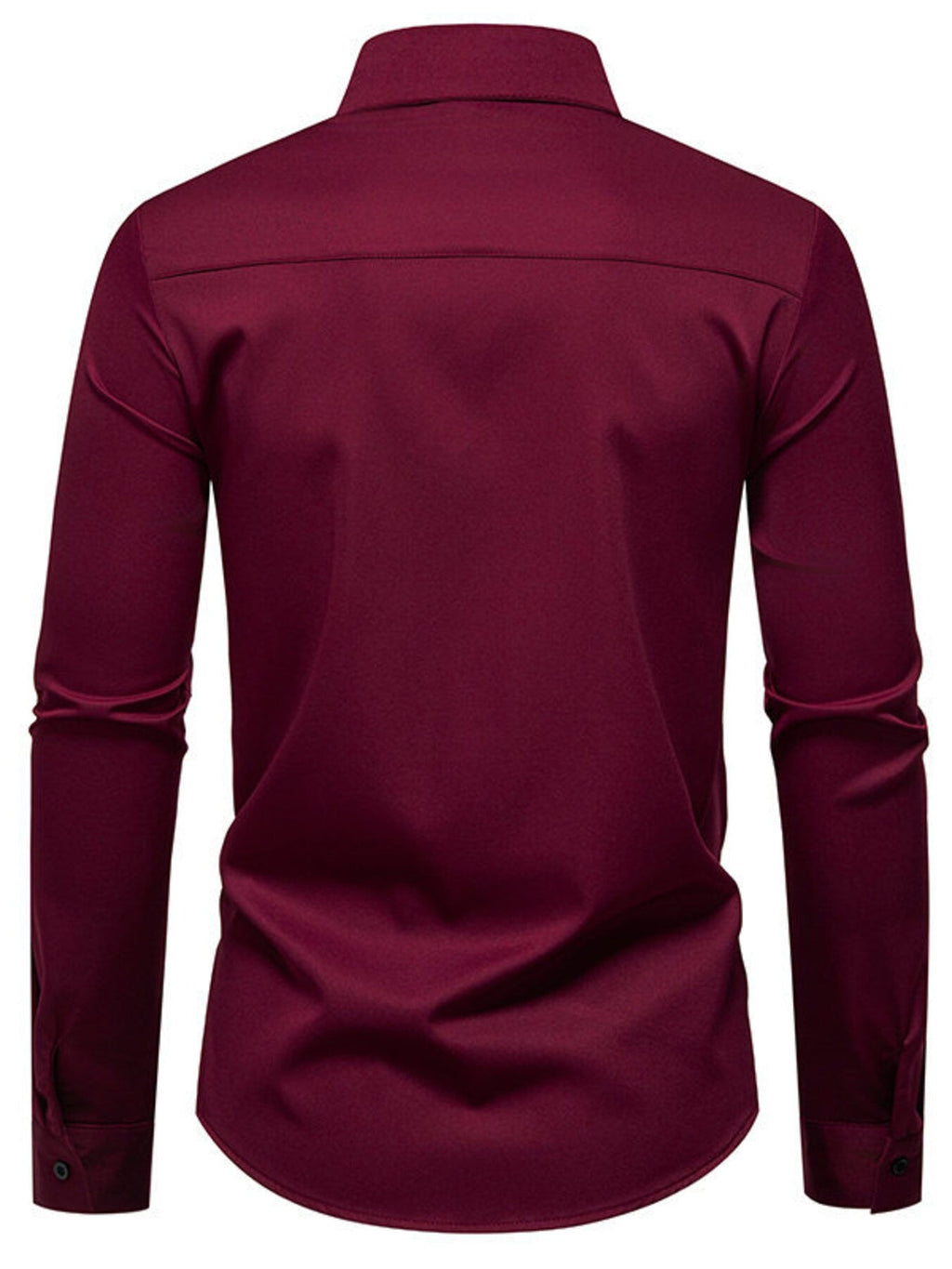Men's Slim Fit Ruched Long Sleeve Shirt