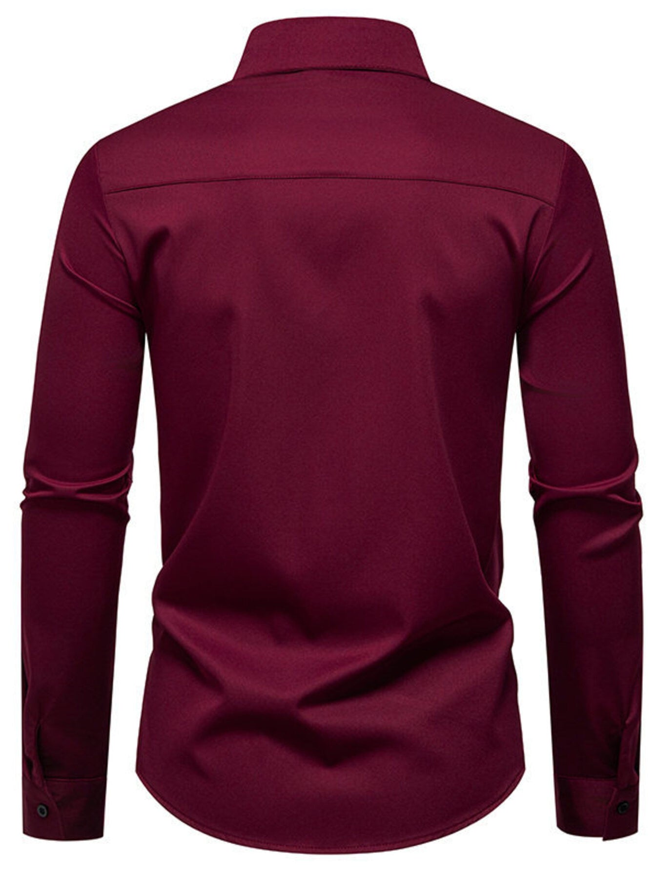 Men's Slim Fit Ruched Long Sleeve Shirt